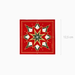 20 servilletas peque�as con dise�o de copos de nieve verdes y rojos. n�5