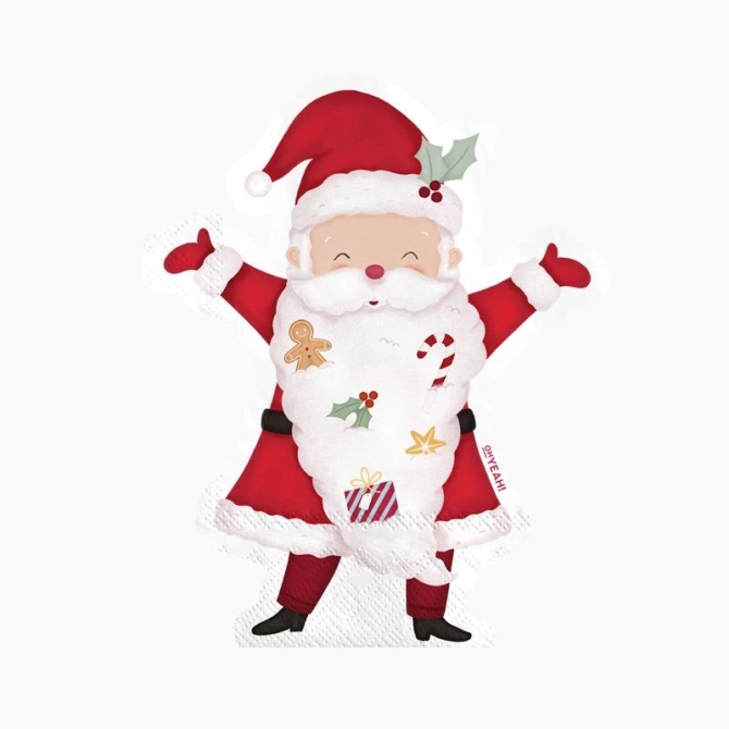20 servilletas con forma de Pap� Noel - �Pap� Noel ya viene! 