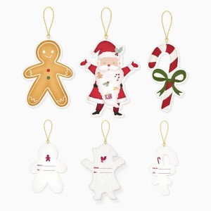 12 etiquetas de regalo navide�as: �Santa Claus viene!