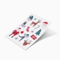 15 pegatinas navide�as: Pap� Noel y los elfos