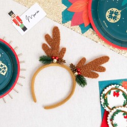 Diadema navide�a de piel de reno con cascabeles. n�2