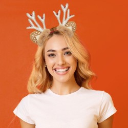 Diadema navide�a de reno con lentejuelas y cascabeles. n�2