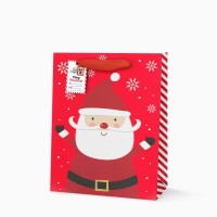 Bolsa de regalo navide�a grande con Pap� Noel y tarjeta - 42 cm