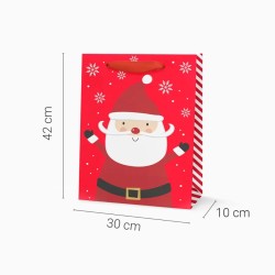Bolsa de regalo navide�a grande con Pap� Noel y tarjeta - 42 cm. n�1