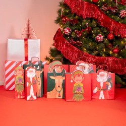 Bolsa de regalo navide�a grande con dise�o de elfo - 42 cm. n�1