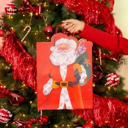 Bolsa de regalo navide�a de Pap� Noel - 32 cm. n�1