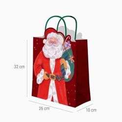 Bolsa de regalo navide�a de Pap� Noel - 32 cm. n�3