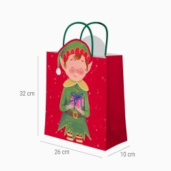 Bolsa de regalo navide�a de elfo - 32 cm. n�2