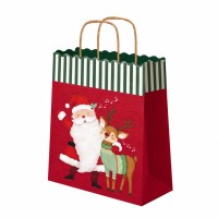 Bolsita de Regalo de Navidad Pap� Noel / Reno � 24 cm