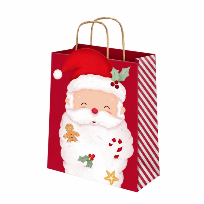 Bolsita de Regalo de Navidad Pap� Noel � 24 cm 