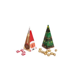 2 Cajas de Regalo Cono - rbol + Figuras de Navidad