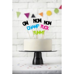 6 palillos de Tarta Maxi Monster Colors. n2