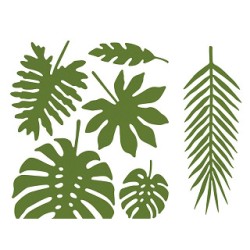 Juego de centro de mesa de hojas de aloha. n1