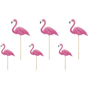 6 palillos Maxi Flamingo