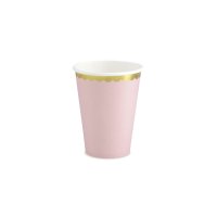 6 tazas rosa beb/oro