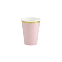 6 vasos rosa beb/dorado