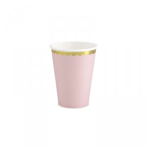 6 vasos rosa beb/dorado