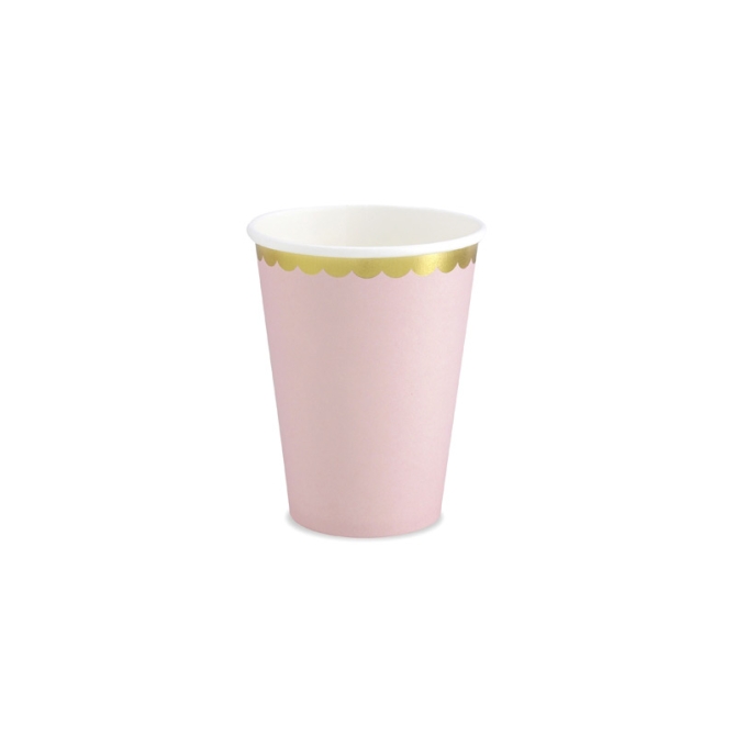 6 tazas rosa beb / oro 