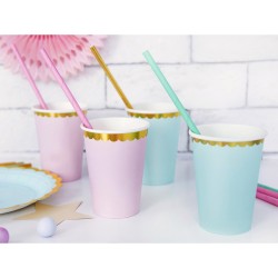 6 tazas rosa beb / oro. n2