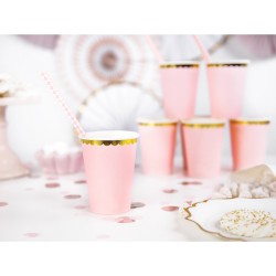 6 tazas rosa beb / oro. n4