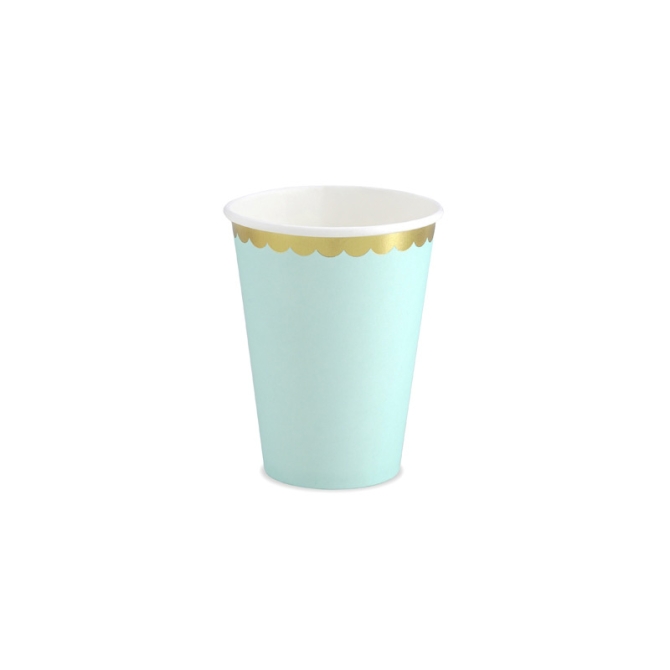 6 Vasitos Beb Menta / Oro 