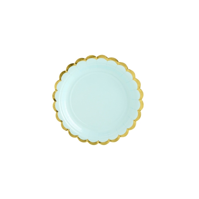 6 Platos Baby Mint / Oro 