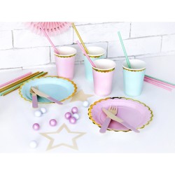 6 Platos Baby Mint / Oro. n1