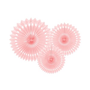 3 Abanicos Decorativos Baby Rose - Papel de seda