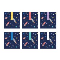 6 bolsas de regalo Espacio Party (16 cm) - Papel