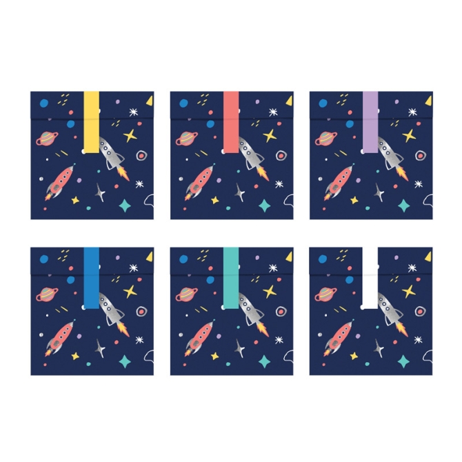 6 bolsas de regalo Espacio Party (16 cm) - Papel 