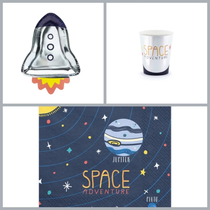 Caja de fiesta de fiesta espacial 