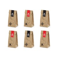 6 Bolsas de Regalo Pirata Rojas (18 cm) - Kraft