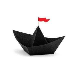 6 Deco Barco Pirata El Rojo (14 cm) - Papel