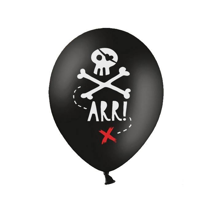 6 globos piratas negros 