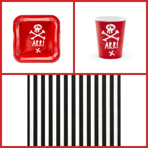 Caja de fiesta pirata roja
