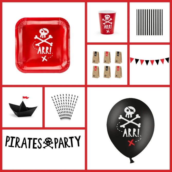 Maxi Caja Pirata Fiesta Rojo 