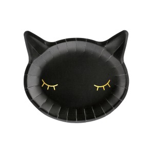 Platos - Cabeza Gato Negro