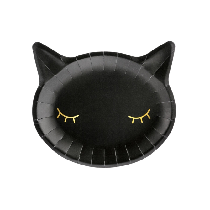 Platos - Cabeza Gato Negro 