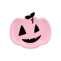 6 platos de Halloween de calabaza rosa