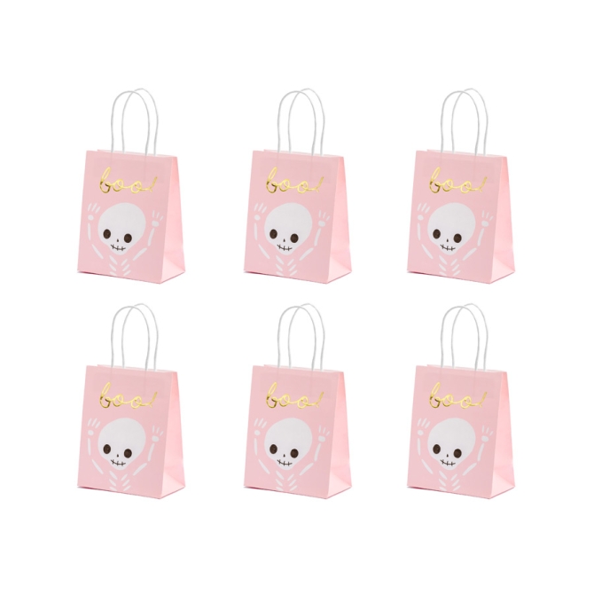 6 bolsas de regalo de Halloween Pink Boo 