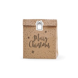 3 bolsas de regalo Navidad Kraft  +  pegatinas. n3