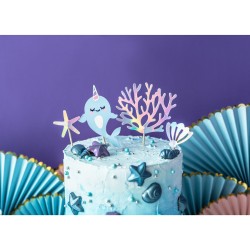 4 Cake Toppers - Ocano iridiscente. n1