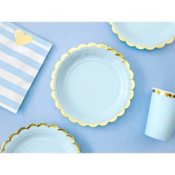 platos pequeos - Azul beb / Oro. n3