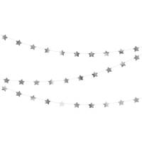Guirnalda de estrellas plateadas - 3,6 m