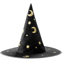 1 Sombrero de bruja Hocus Pocus - Negro/Dorado