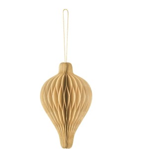 Farol Nido de Abeja Beige/Oro - 15 cm