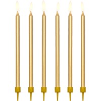 12 velas doradas - 12,5 cm