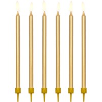 12 velas doradas - 12,5 cm