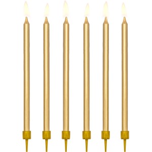12 velas doradas - 12,5 cm