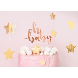 Cake Toppers Oh Baby Oro Rosa. n°1
